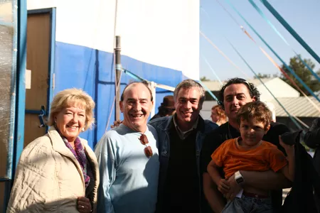 Toto, Joan Busquets i Monti a les Jornades de Formació 2017amb Rose-Marie Risto, dona i partneaire de Totço i el fill de Monti Foto; Manel Sala "Ulls"